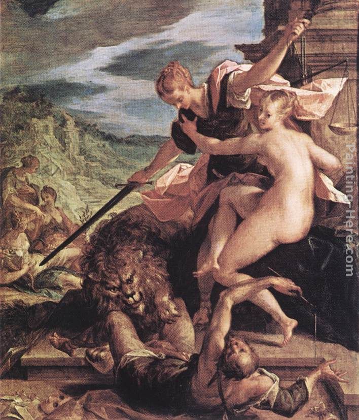 Allegory painting - Hans von Aachen Allegory art painting